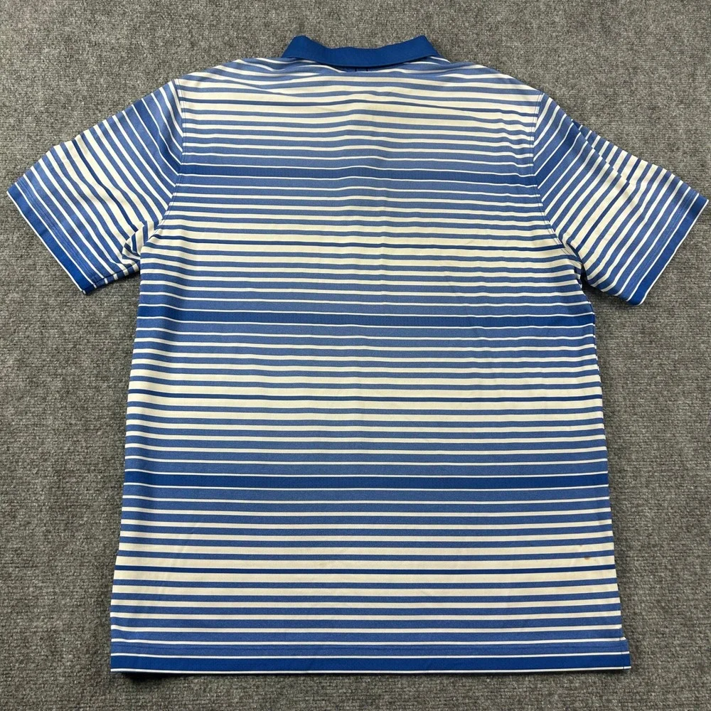 Nike‎ Golf Polo Shirt Mens XL Blue Striped Short Sleeve Dri-Fit Performance
